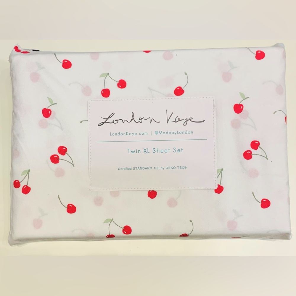 London Kaye Cherry Fruit Sheet Set - Twin XL